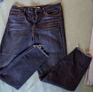 The kitten mid rise angled hem skinny jean